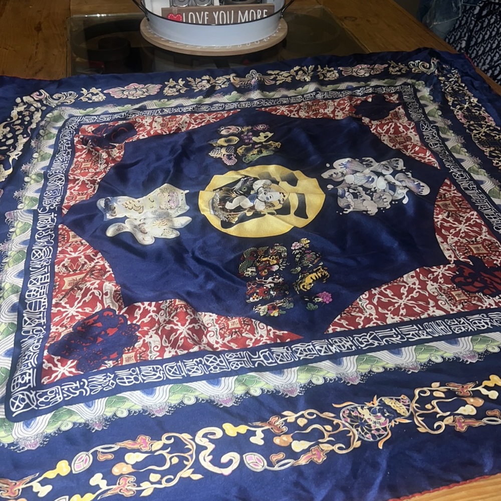 💯 SILK Extra Large Vintage Scarf Wrap - Picture 7 of 12